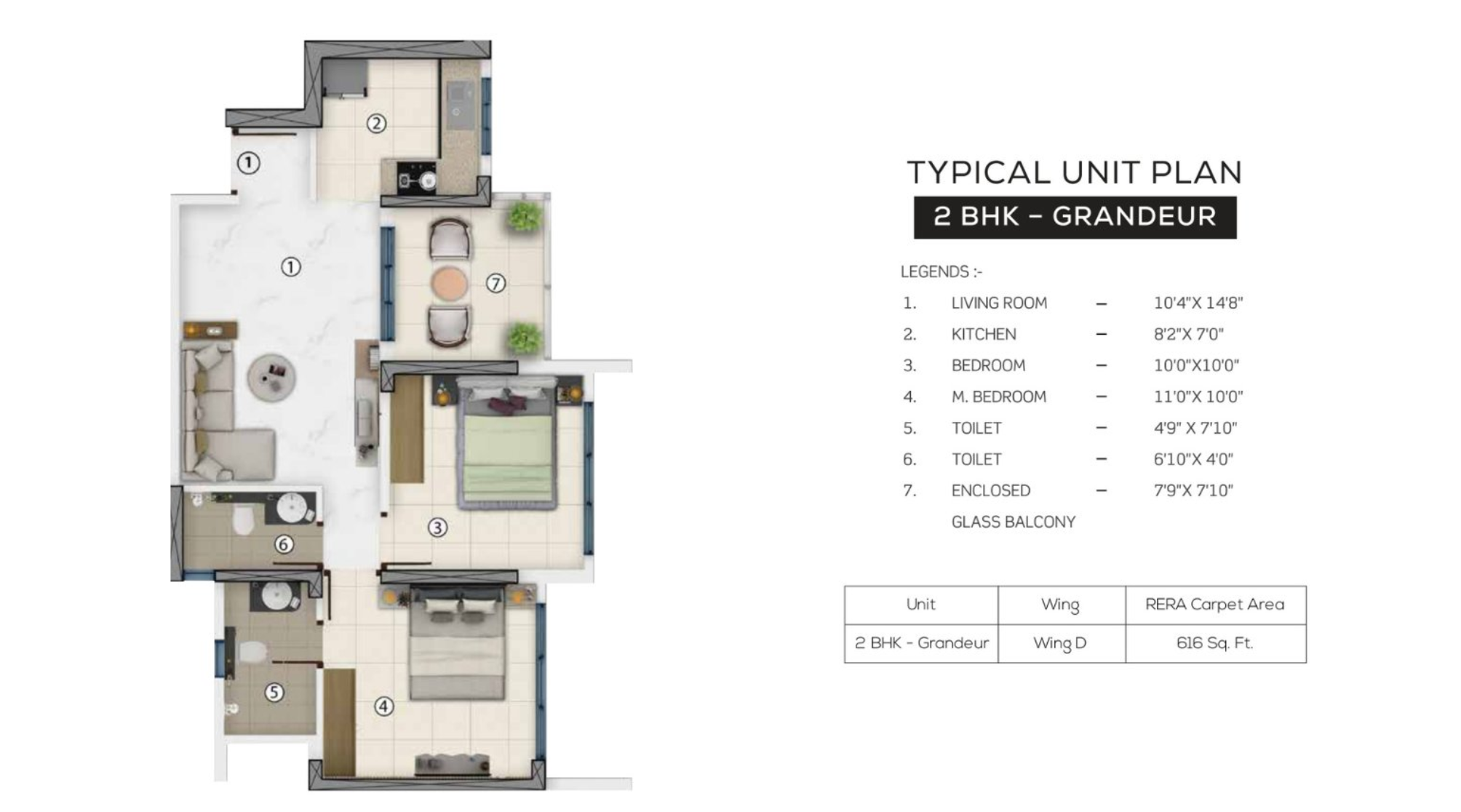 Purva-Clermont-Floor-Plan-2-BHK-Grandeur-616-sqft
