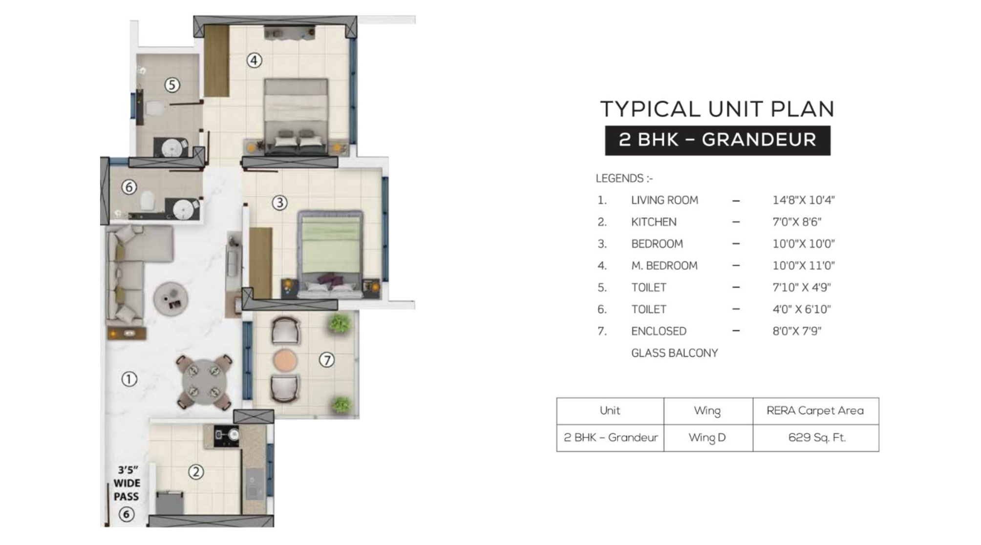 Purva-Clermont-Floor-Plan-2-BHK-Grandeur-629-sqft
