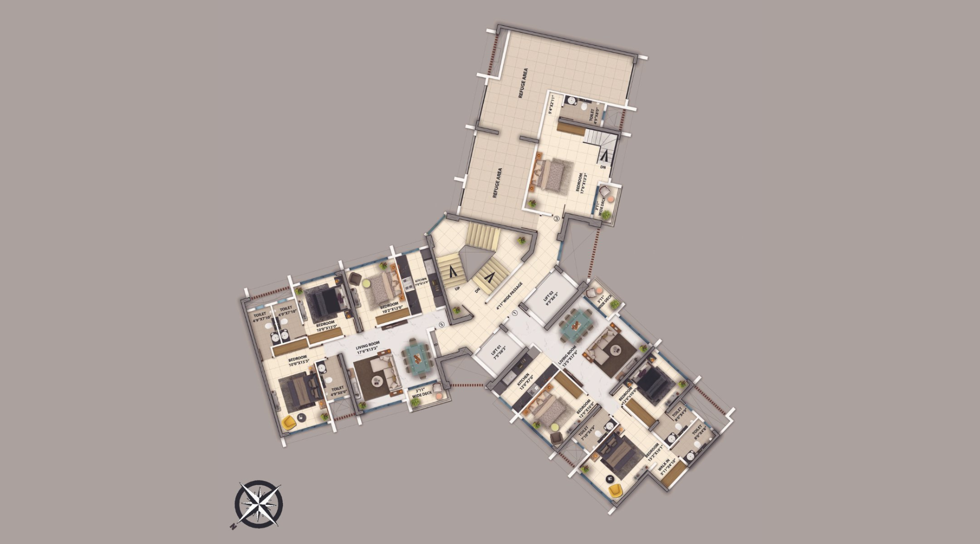 Purva-Clermont-Floor-Plan-A-wing-13th-Floor