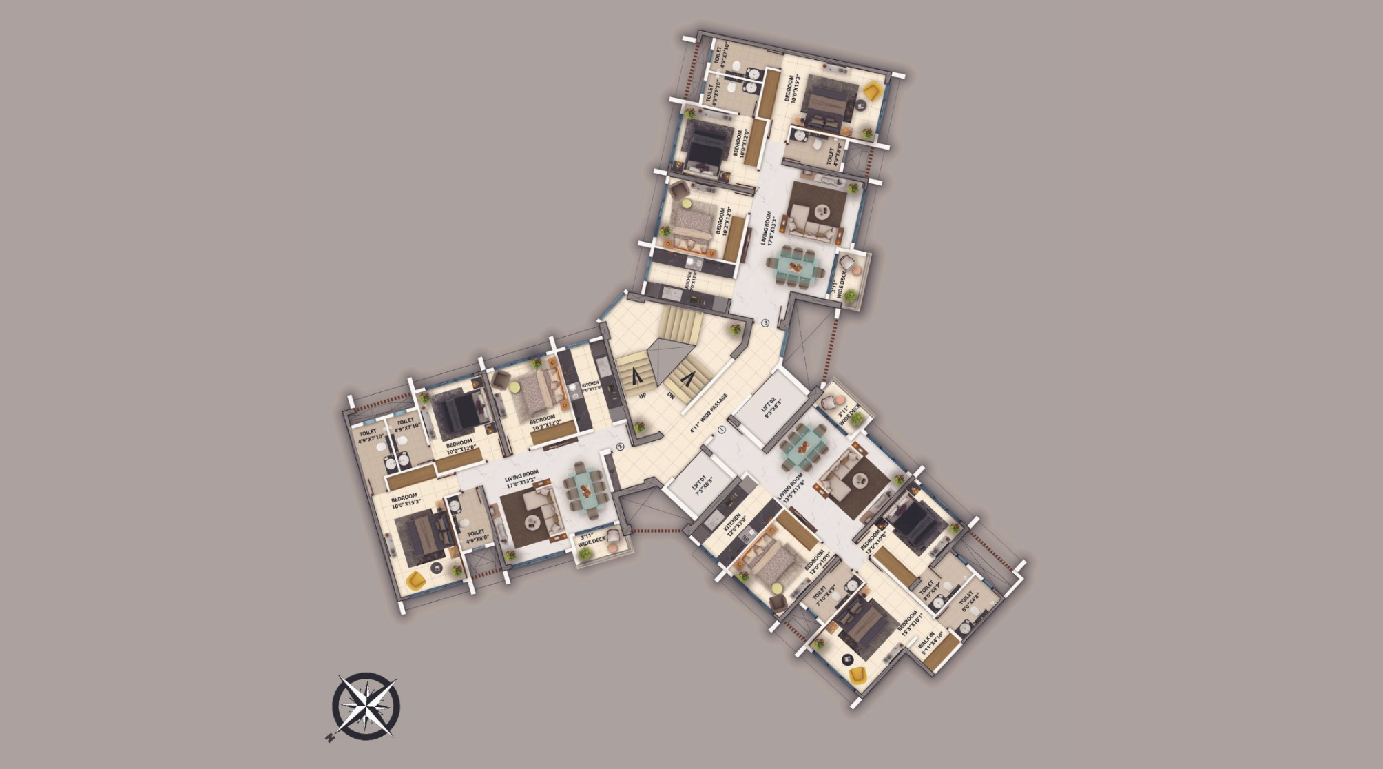 Purva-Clermont-Floor-Plan-A-wing-Podium